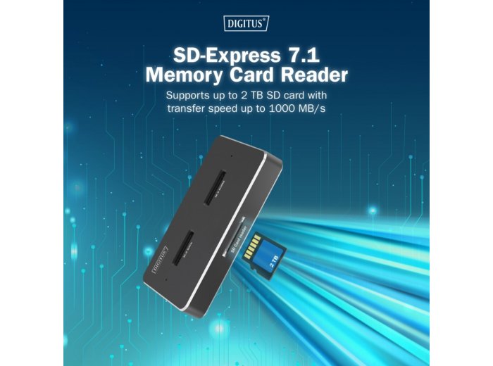 Stacja dokująca dysków | USB-C 3.2 Gen2 10Gbps | SSD M.2 NVMe + SATA (max. 2x 4TB) | Czytnik kart SD-Express 7.1 (max. 2TB) | Czarna