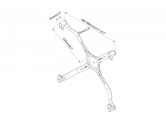 Adapter do LCD bez otworów w standardzie VESA, max. 30", max. obciążenie 8kg