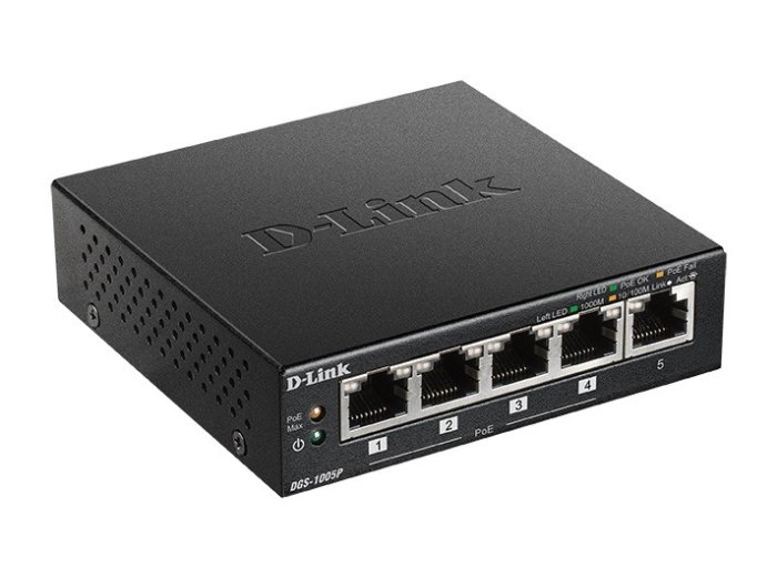 Switch DGS-1005P 5xGbE (4xPoE+ 60W)