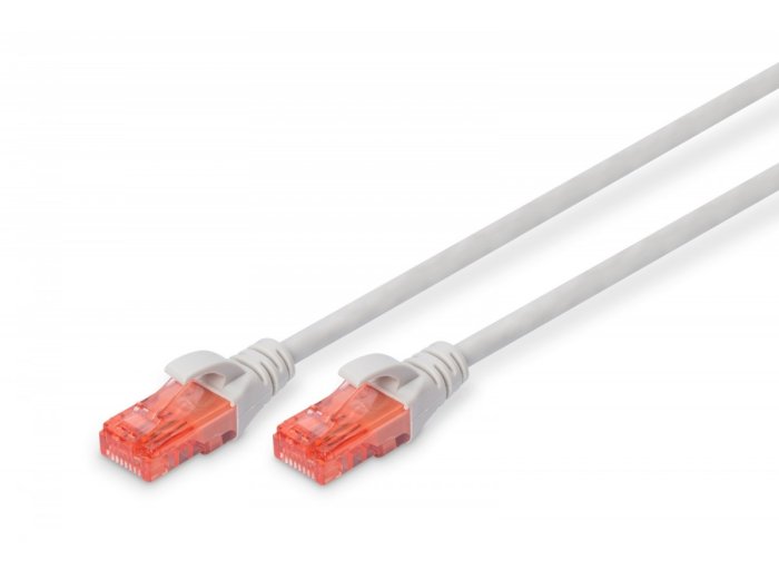 Patch cord U/UTP kat.6 PVC 3m szary