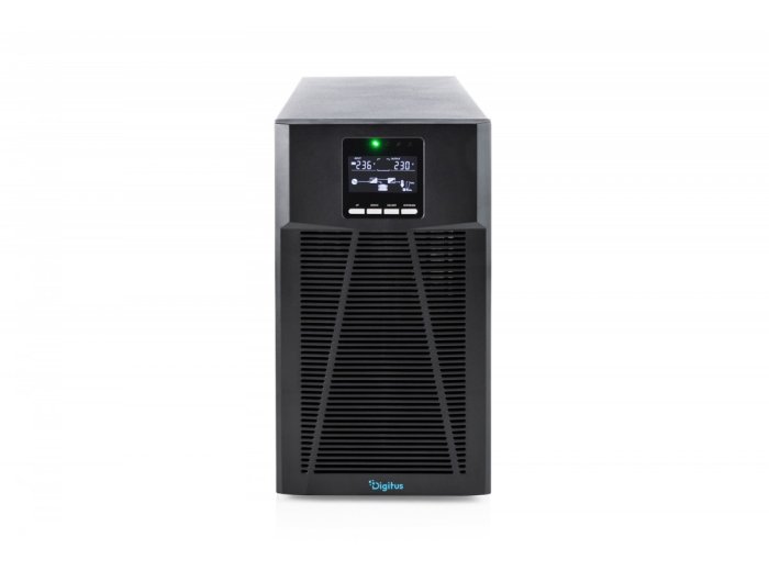 Zasilacz awaryjny UPS Online Tower 19" LCD 3000VA/3000W 6x12V/9Ah 8xC13 1xC19 1xC14 USB RS232 RJ45 GŁ.460mm