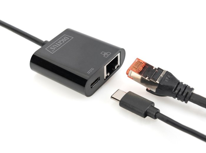 Karta sieciowa przewodowa USB 3.0 Typ C do RJ45 Gigabit Ethernet oraz 1xUSB Typ C z PD 2.0