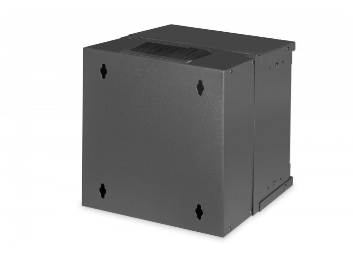 Szafa sieciowa wisząca 10 cali 6U, SOHO PRO 324 x 316 x 298 mm, nośność 60kg, drzwi szyba, niezłożona, Czarna
