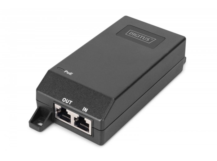 Zasilacz/Adapter PoE+ 802.3at aktywny max. 55V 30W 10/100/1000Mbps, transmisja do 100m
