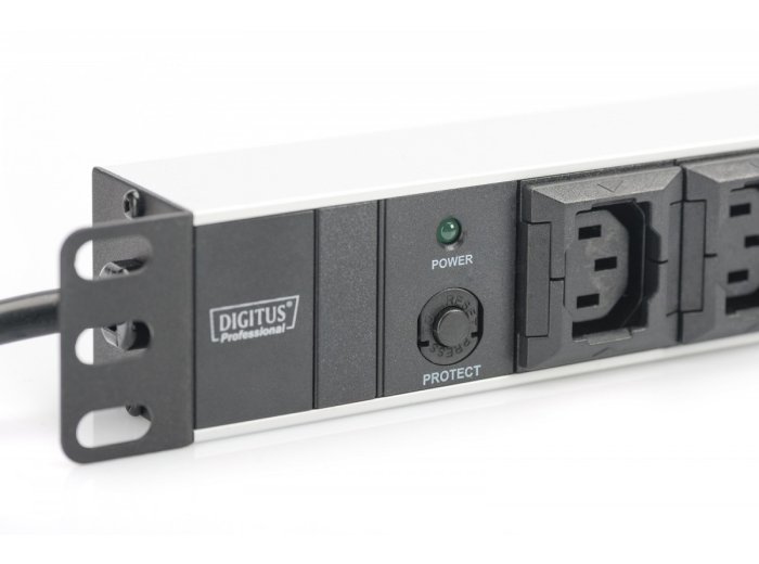 Listwa zasilająca PDU 19 cali RACK 10xC13, 2m 1xC14, 10A aluminiowa