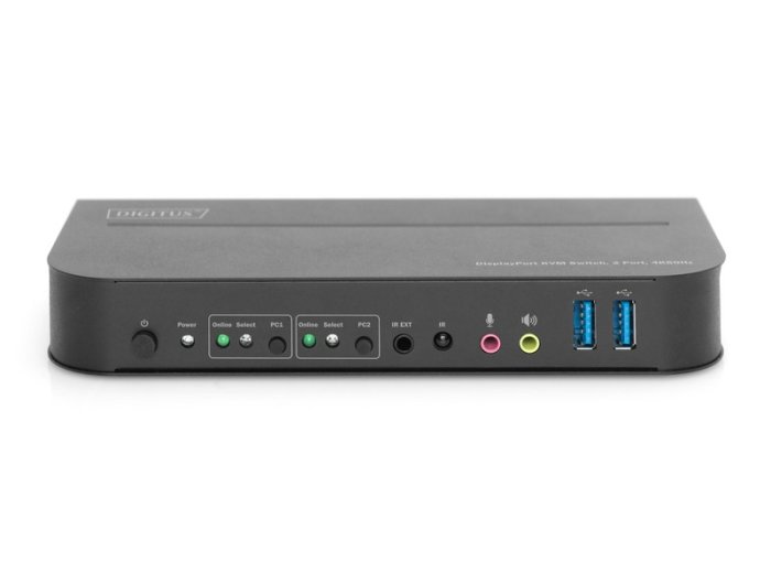 Przełącznik KVM 2 portowy DisplayPort do HDMI 2x1 4K 60Hz 2xUSB audio