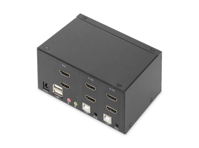 Przełącznik KVM 2 portowy HDMI, Dual Display, 4K 30Hz