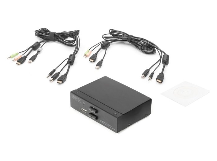 Przełącznik KVM 2 portowy HDMI, 4K 30Hz