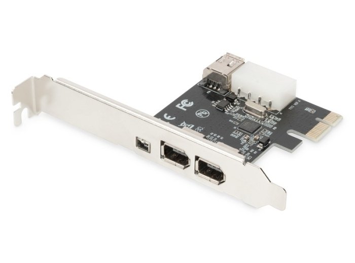 Karta (Kontroler) Firewire (400) PCI Exp., 2xZew. 1xZew.(Mini) IEEE1394a 6pin+Mini,Low Profile,VT6308P
