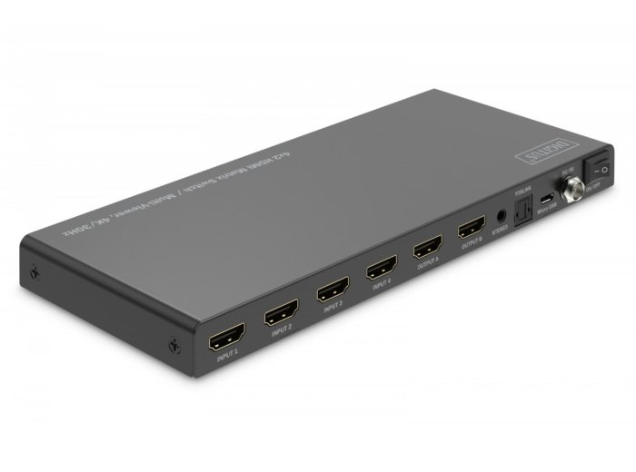 Przełącznik/Matrix HDMI 4/2-porty 4K/30Hz UHD HDCP 1.4 audio z pilotem