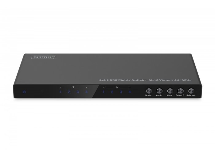 Przełącznik/Matrix HDMI 4/2-porty 4K/30Hz UHD HDCP 1.4 audio z pilotem