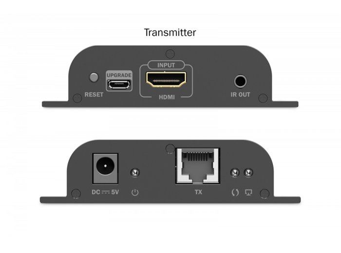 Przedłużacz (extender) po skrętce kat.6 HDMI 4K/60Hz przez IP 1G lub do 120m/200m, max. 253 odbiorniki, sterowanie IR - zestaw (odbiornik/nadajnik)