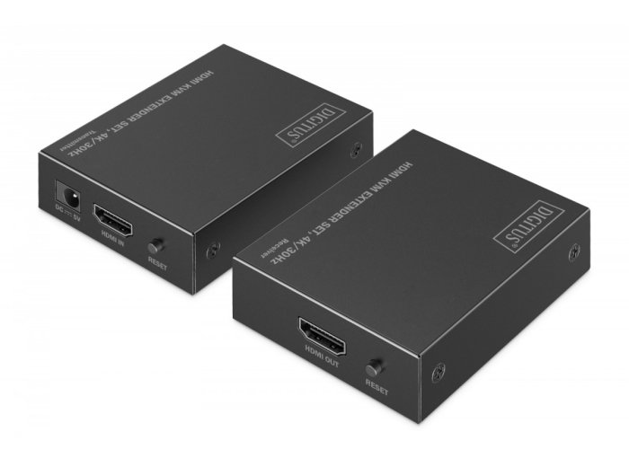 Przedłużacz (extender) po skrętce kat.6 HDMI 4K/30Hz z KVM USB 1.1 do 40m/70m, max. 253 odbiorniki, sterowanie IR - zestaw (odbiornik/nadajnik)