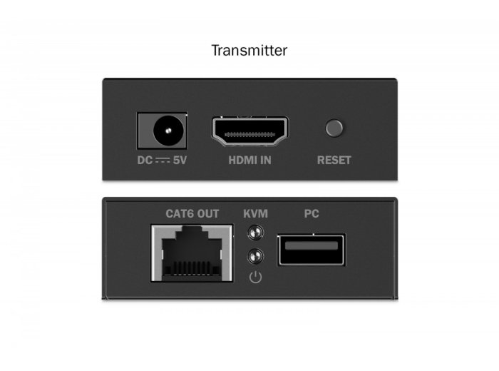 Przedłużacz (extender) po skrętce kat.6 HDMI 4K/30Hz z KVM USB 1.1 do 40m/70m, max. 253 odbiorniki, sterowanie IR - zestaw (odbiornik/nadajnik)