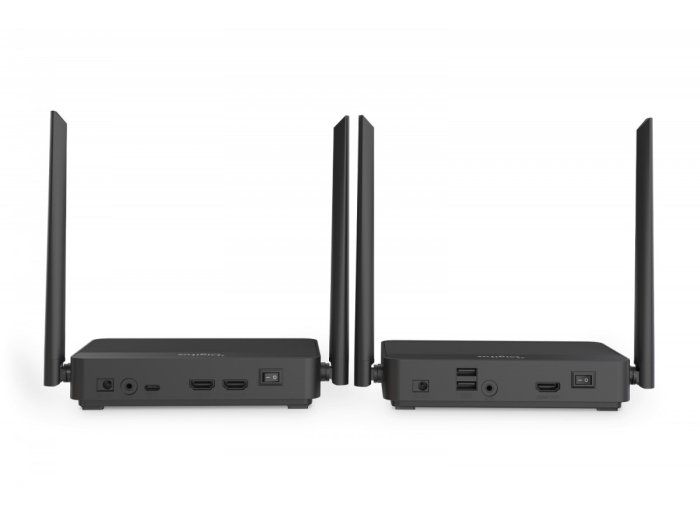 Przedłużacz / Extender HDMI bezprzewodowy z KVM do 100m | UHD 4K@60Hz | Audio | Niskie opóźnienie 16ms (Zestaw)