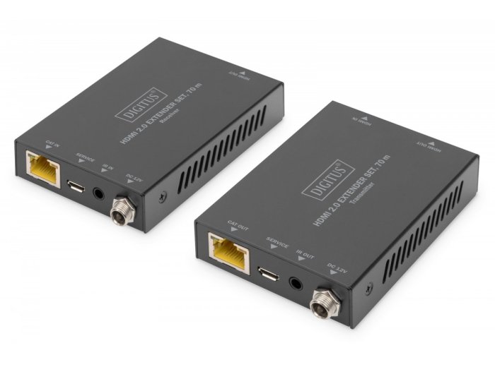 Przedłużacz / Extender HDMI 70m po skrętce kat.5e/6/7 4K 60Hz PoC (Power over Cable) (zestaw)