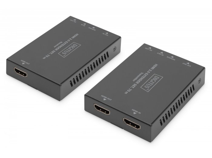 Przedłużacz / Extender HDMI 70m po skrętce kat.5e/6/7 4K 60Hz PoC (Power over Cable) (zestaw)
