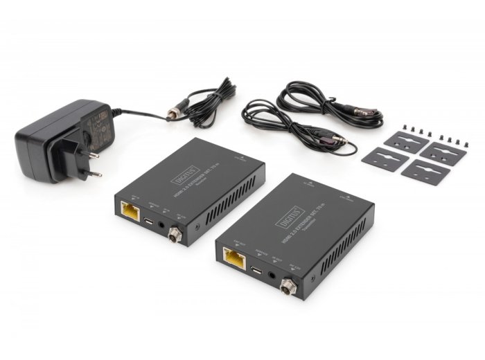 Przedłużacz / Extender HDMI 70m po skrętce kat.5e/6/7 4K 60Hz PoC (Power over Cable) (zestaw)