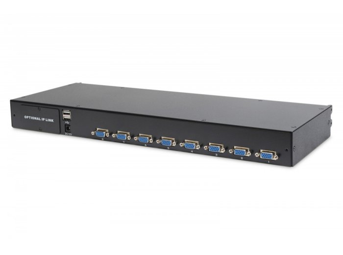 Konsola 17 LCD z touchpad KVM 8 portów 1U komplet kabli (8xDS-19231) klawiatura US