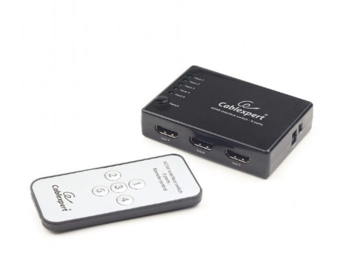 Przełącznik HDMI z pilotem - pięć nadajników jeden odbiornik