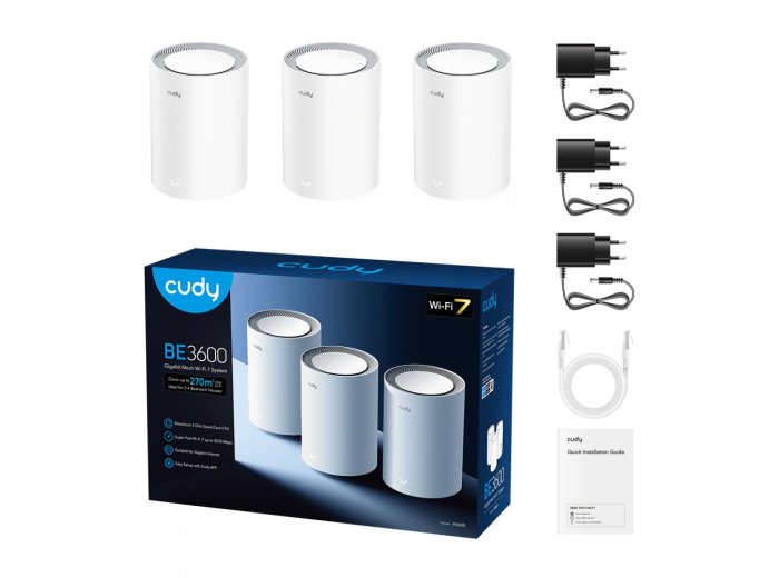 Router M3600 System WiFi Mesh BE3600 Gigabit Dual Band Wi-Fi 7 Mesh Solution 3-Pak