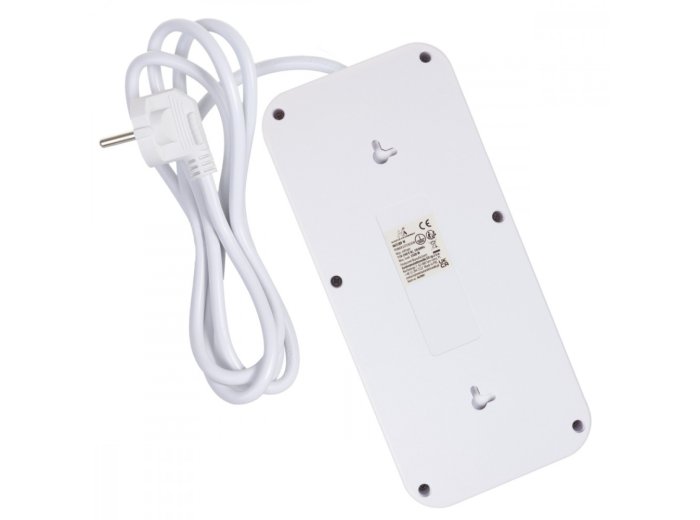 Listwa zasilająca MCE389 W 6 gniazd 4xUSB-A 1xUSB-C 110-240V, AC 50/60Hz, 2.1A max 2500W biała