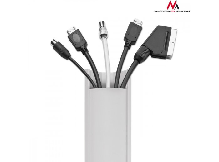 Listwa maskująca kanał kablowy 1.5m 43x23 mm Biała MCTV-575 z taśmą