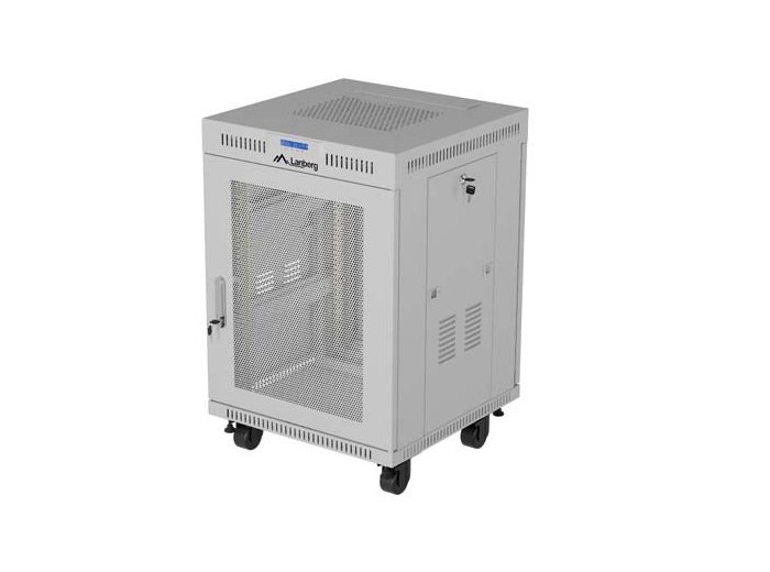 Szafa instalacyjna rack stojąca 19 cali 15U 600x800 drzwi perforowane LCD (Flat pack) szara