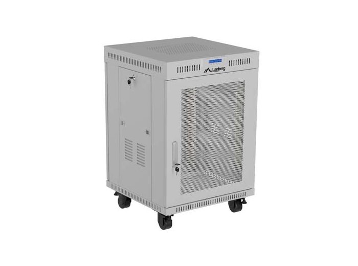 Szafa instalacyjna rack stojąca 19 cali 15U 600x800 drzwi perforowane LCD (Flat pack) szara