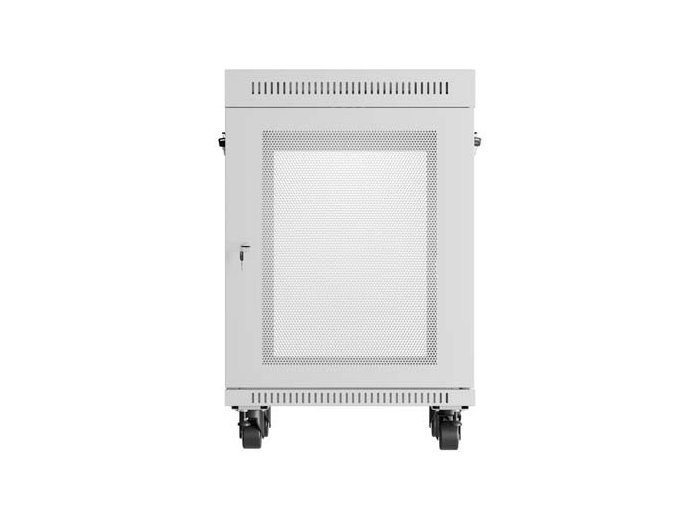 Szafa instalacyjna rack stojąca 19 cali 15U 600x800 drzwi perforowane LCD (Flat pack) szara