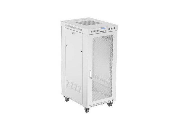 Szafa instalacyjna rack stojąca 19 cali 27U 600x800 drzwi perforowane LCD szara (Flat pack)