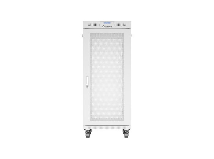 Szafa instalacyjna rack stojąca 19 cali 27U 600x800 drzwi perforowane LCD szara (Flat pack)
