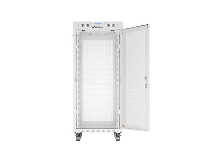 Szafa instalacyjna rack stojąca 19 cali 27U 600x800 drzwi perforowane LCD szara (Flat pack)