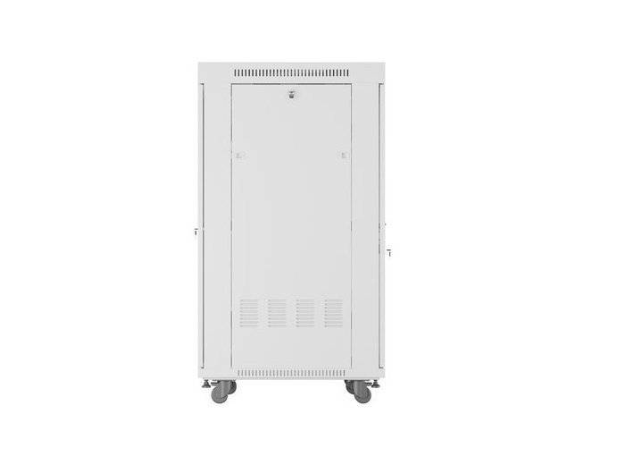 Szafa instalacyjna rack stojąca 19 cali 27U 600x800 drzwi perforowane LCD szara (Flat pack)