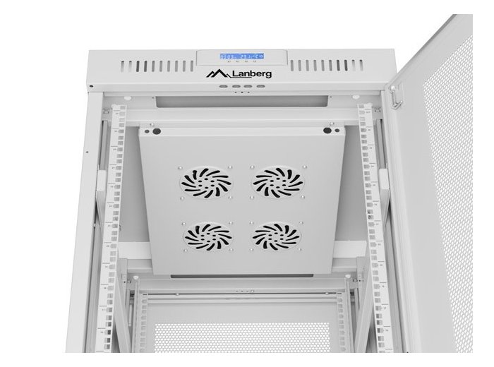 Szafa instalacyjna rack stojąca 19 cali 27U 600x800 drzwi perforowane LCD szara (Flat pack)