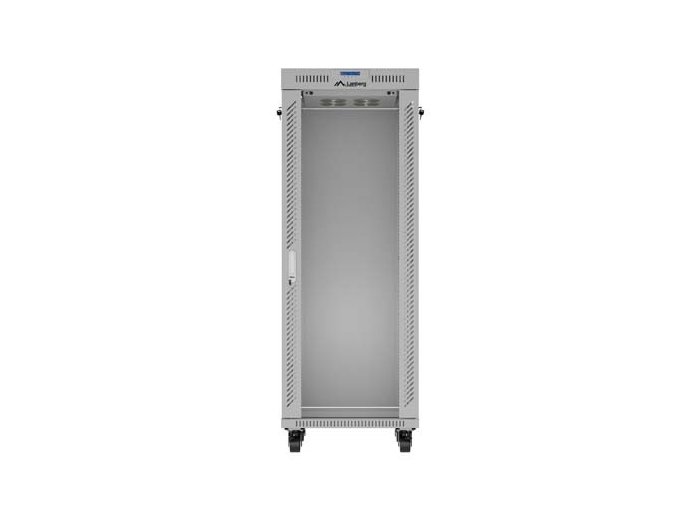 Szafa instalacyjna rack stojąca 19" 32U 600x800 szara drzwi     przeszkolne  LCD ( Flat pack)