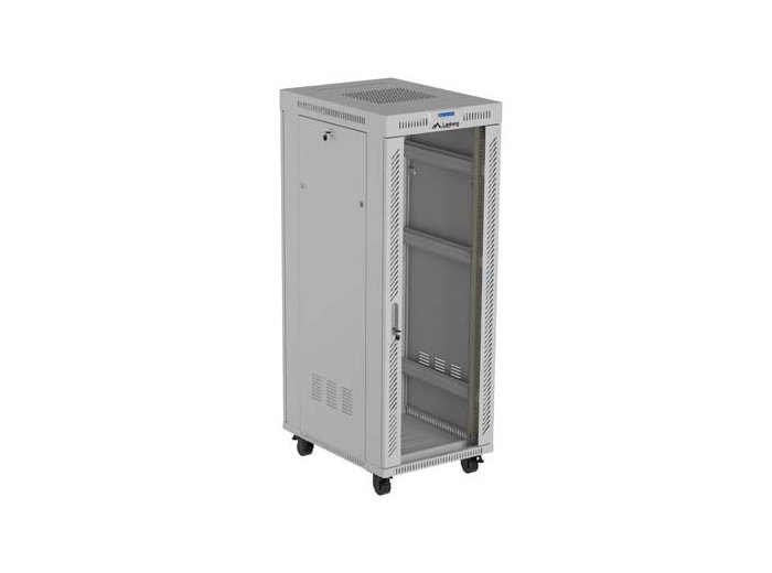 Szafa instalacyjna rack stojąca 19" 32U 600x800 szara drzwi     przeszkolne  LCD ( Flat pack)