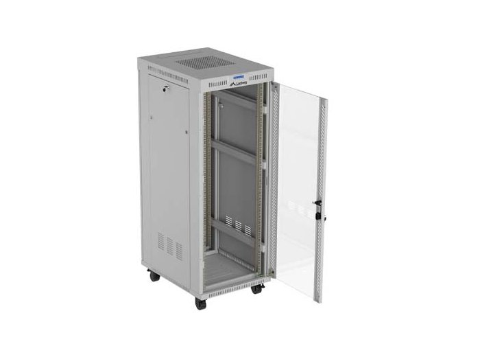 Szafa instalacyjna rack stojąca 19" 32U 600x800 szara drzwi     przeszkolne  LCD ( Flat pack)
