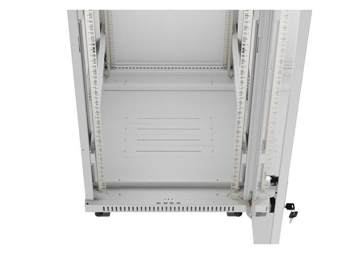 Szafa instalacyjna rack stojąca 19" 32U 600x800 szara drzwi     przeszkolne  LCD ( Flat pack)