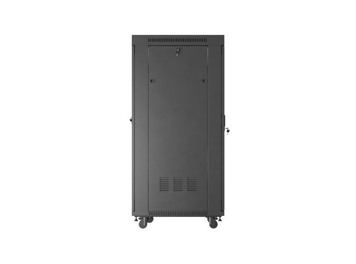 Szafa instalacyjna rack stojąca 19 cali 32U 600x800 drzwi perforowane LCD czarna (Flat pack)