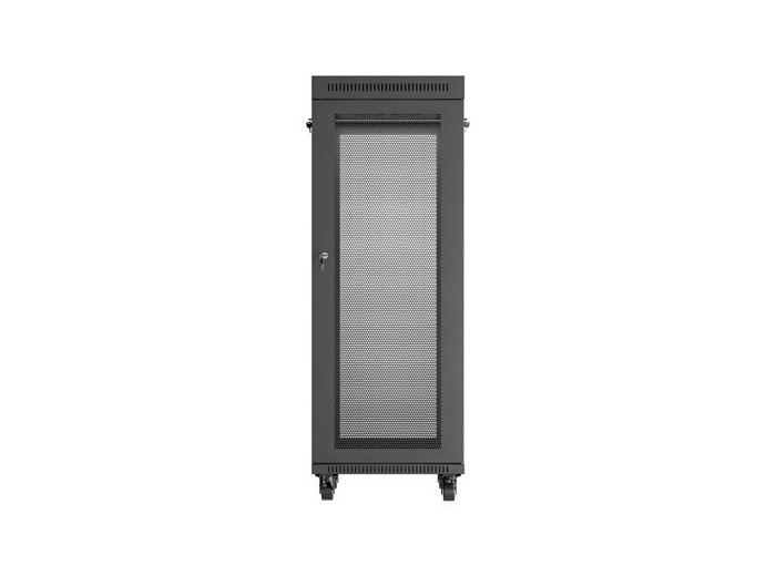 Szafa instalacyjna rack stojąca 19 cali 32U 600x800 drzwi perforowane LCD czarna (Flat pack)