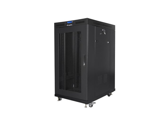 Szafa stojąca 19 cali 22U 800x1000 drzwi perforowane LCD (flat pack) V2 czarna