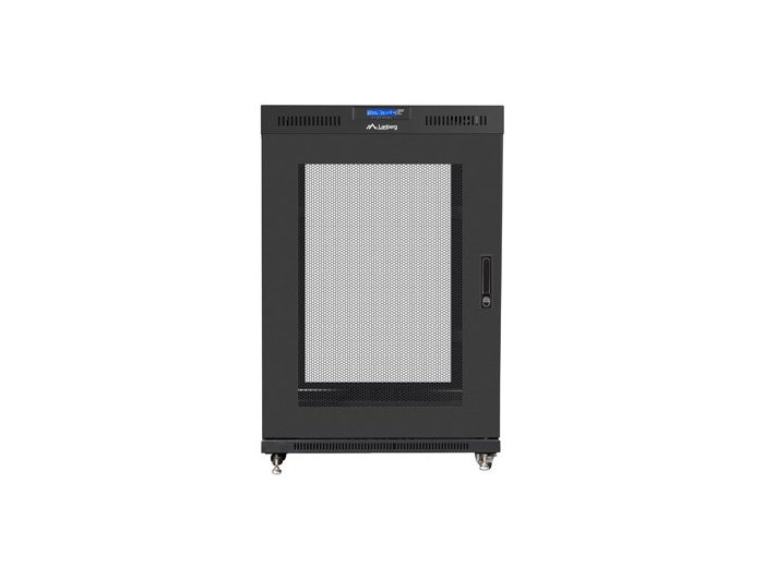 Szafa stojąca 19 cali 22U 800x1000 drzwi perforowane LCD (flat pack) V2 czarna