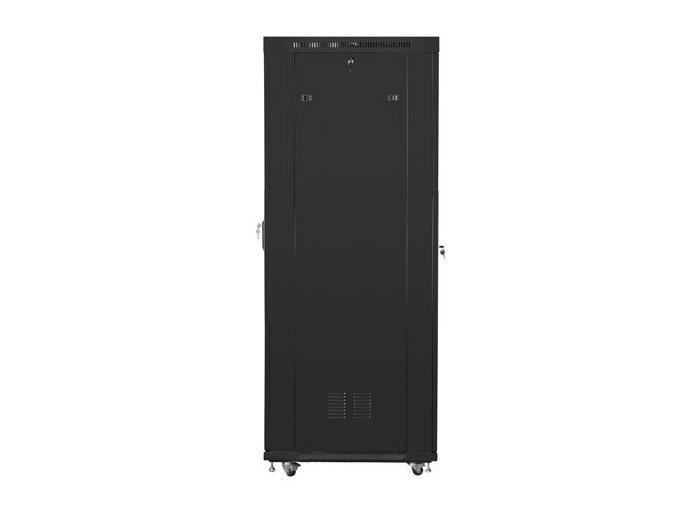 Szafa stojąca rack 19 cali 42U 800x1200 czarna drzwi perforowane LCD (flat pack) V2