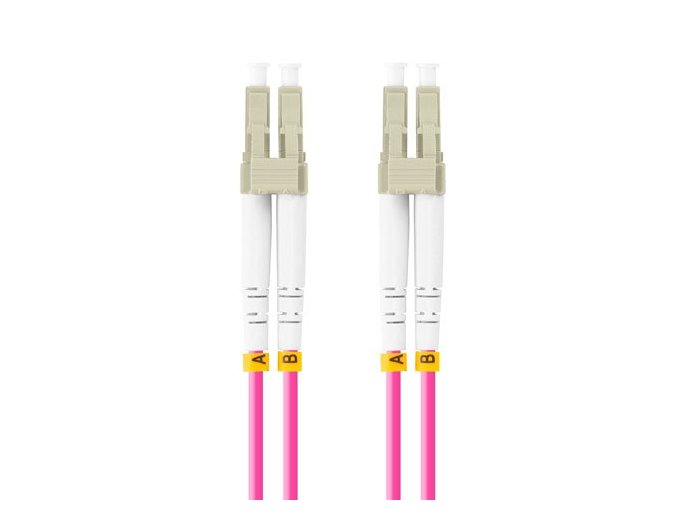 Patchcord światłowodowy Mm Lc/Upc-Lc/Upc Duplex 3.0mm 10m fioletowy
