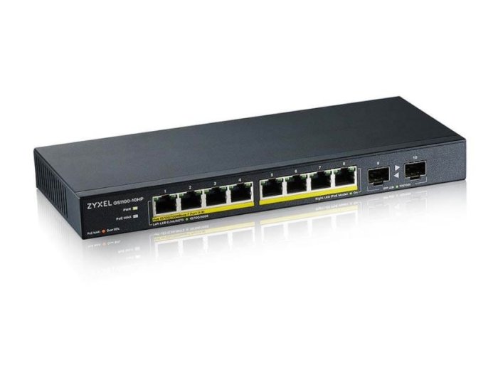 Przełącznik GS1100-10HP-EU0102F 120W PoE 8xGigabit 2xFiber Uplilk Switch
