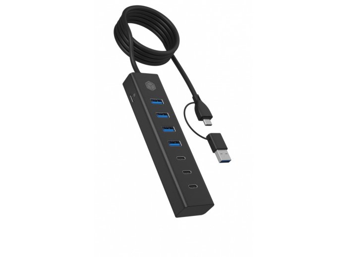 Hub IB-HUB1737-C3 7-Port USB 3.2 Gen 1 Hub, 3x USB Type-C., 4x USB Type-A