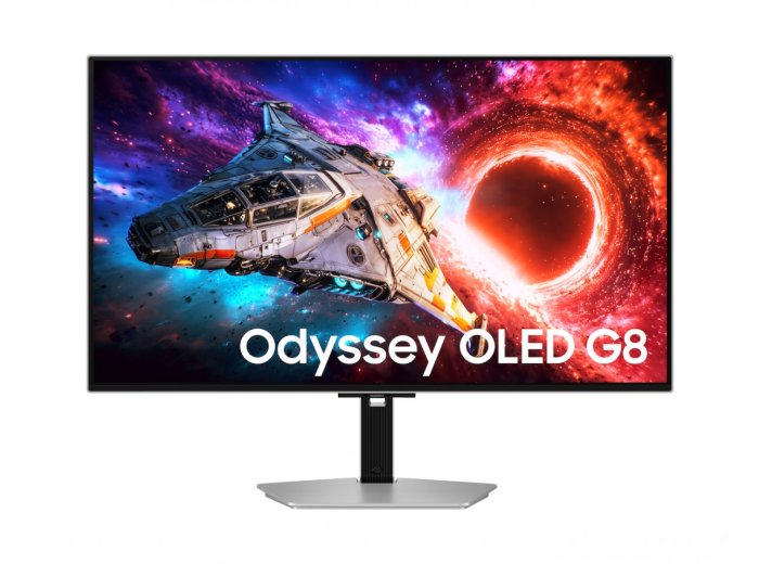 Monitor 27 cali Odyssey G80SH OLED 3840x2160 UHD 16:9 2xHDMI 1xDP 2xUSB 3.2 1xUSB-C 90W 0,03ms 240Hz HAS+PIV płaski 2Yd2d (LS27HG800SUXEN)