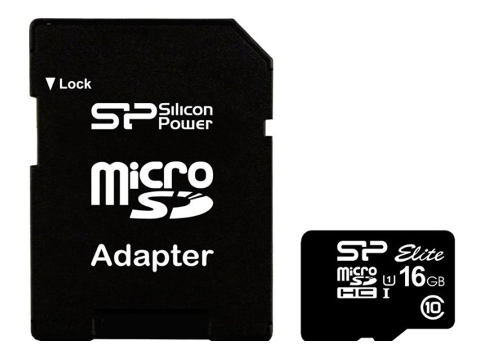 Karta pamięci Silicon Power microSDHC Elite 16GB CL10 UHS-1 (U1) + ADAPTER microSD-SD (SP016GBSTHBU1V10SP)