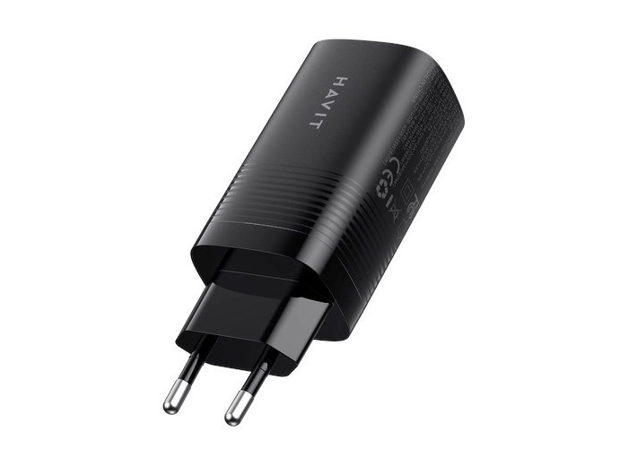 Ładowarka Havit UC20 EU USB-C+USB-C+USB-A (czarny)